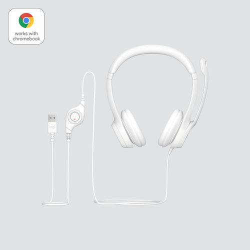 LOGI H390 USB Computer Headset - WHITE — pilt 6