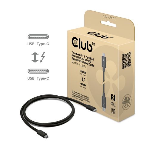 CLUB 3D Thunderbolt 5 1m Cable