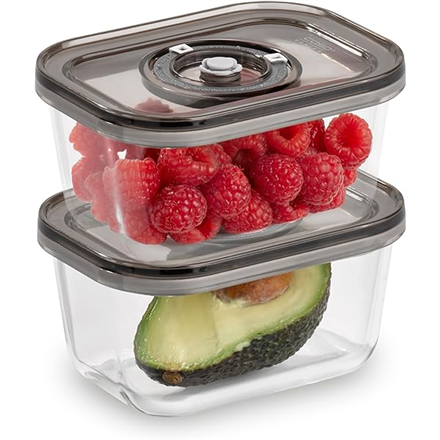 Caso Glass Vacuum Containers with Plastic Lid (2 pcs) 01175