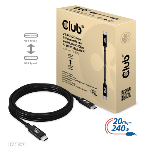 CABLE USB-C TO USB-C 2M/M/M CAC-1575 CLUB3D — pilt 5