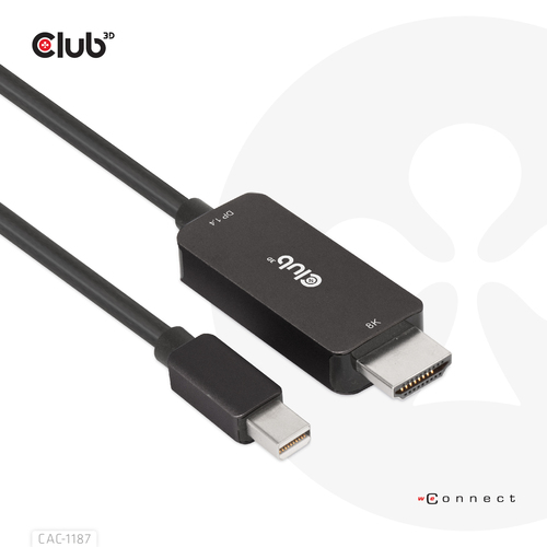 CLUB 3D MiniDisplayPort 1.4 to HDMI 1.8m — pilt 6