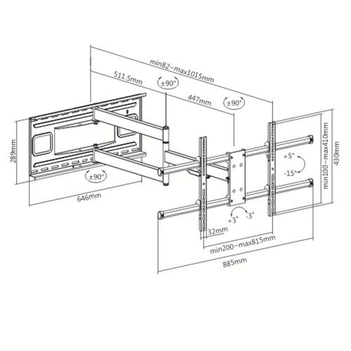 TECHLY Wall Bracket Extendable Arm — pilt 3