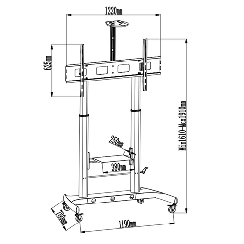 TECHLY Floor Stand Height Adj 52-110i — pilt 3
