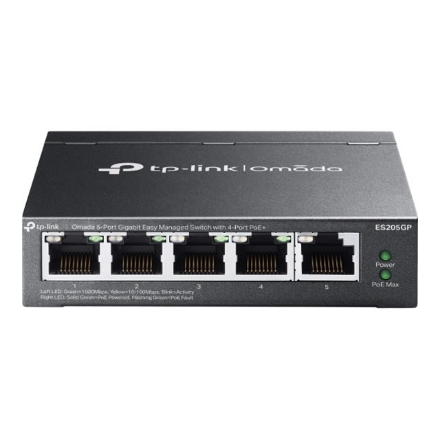 TP-LINK Omada 5-Port Gigabit Easy Managed Switch with 4-Port PoE+ ES205GP