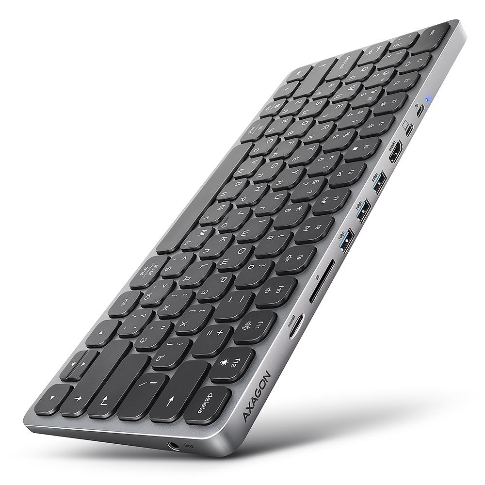 KEYBOARD + I/O HUB 9IN1/0.6M HMC-KB-CRL AXAGON