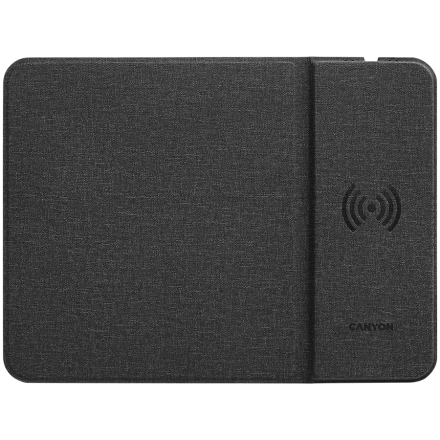 CANYON Mouse Mat with wireless charger, Input 5V/2A,9V2A Output 5W/7.5W/10W, 324*244*6mm, Micro USB cable length 1m, Black, 220g