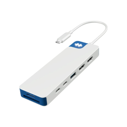 Hyper Hyper HyperDrive Flex 9 Port Dual 4K HDMI Dock, White/Blue HD4103BUGL