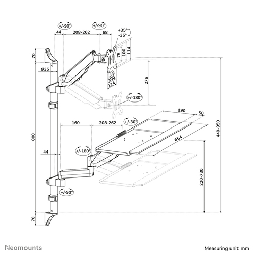 NEOMOUNTS wall mounted sit-stand — pilt 16
