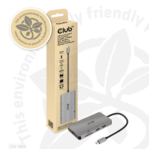 CLUB 3D USB 3.2 GEN1 TYPE-C 8 IN 1 HUB — pilt 4