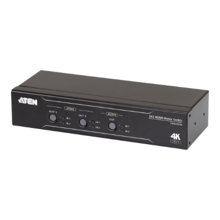 Aten 2x2 True 4K HDMI Matrix Switch with Audio De-Embedder VM0202HB-AT-G