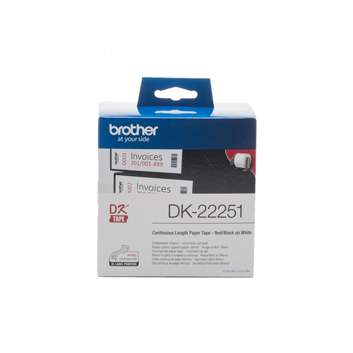 BROTHER CONTINUOUS TAPE 62MM BK-RED/WHIT — pilt 3