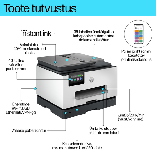HP OfficeJet Pro 9132e AiO 25ppm Printer — pilt 5