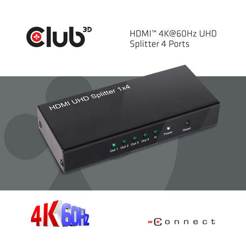CLUB 3D HDMI 2.0 UHD Splitter 4 Ports — pilt 7