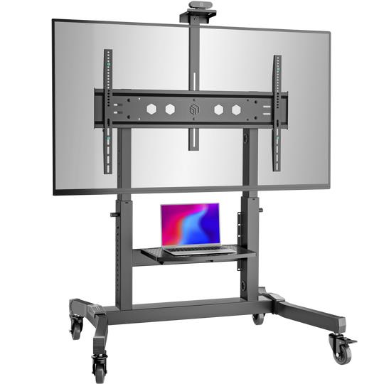 ONKRON Mobile TV Stand Rolling TV Cart for 50 to 100-Inch Screens up to 120 kg, black