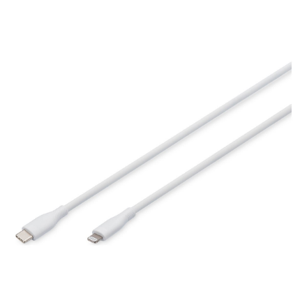 Digitus Lightning silicone connection cable, USB-C - Lightning, 1m AK-600110-010-W