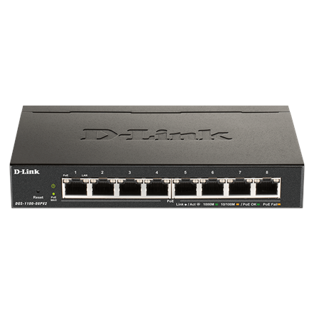 D-Link 8-Port Gigabit PoE Smart Managed Switch DGS-1100-08PV2/E