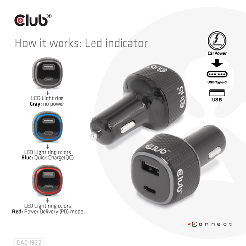 CLUB 3D Notebook Laptop Power Car Chrgr — pilt 6