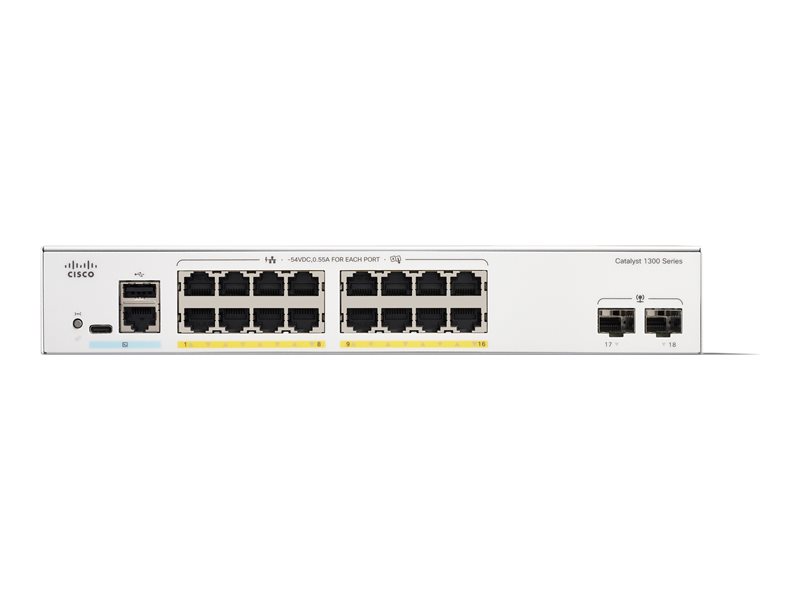 CISCO Catalyst 1300 16-port GE PoE 2x1G