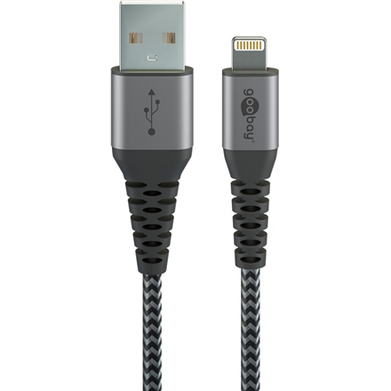 Goobay Lightning to USB-A Textile Cable with Metal Plugs 49268
