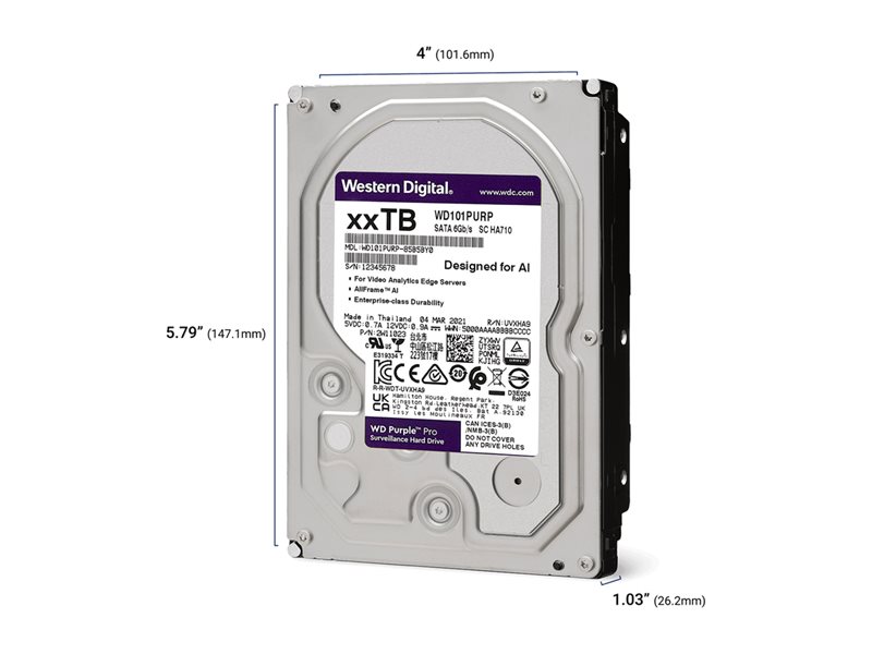 WD Purple Pro 12TB SATA 6Gb/s 3.5inch