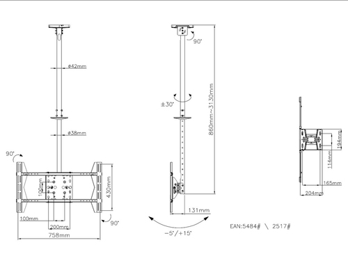 MB PUBLIC CEILINGMOUNT LARGE SINGLE TUV — pilt 8