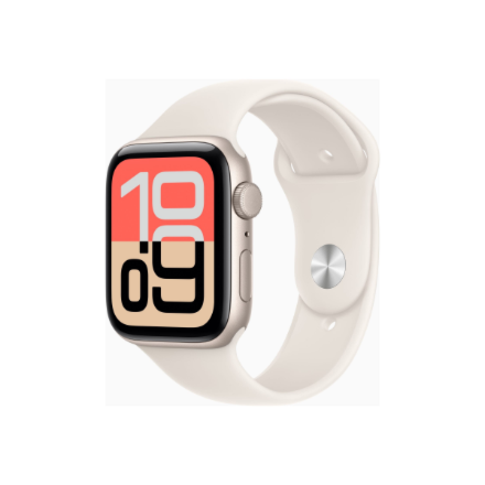 Apple Watch SE 3 GPS + Cellular 44mm Starlight Aluminium Case with Starlight Sport Band - M/L | Apple