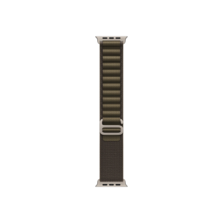 APPLE 49mm Dark Olive Alpine Loop - Large - Natural Titanium Finish | Apple
