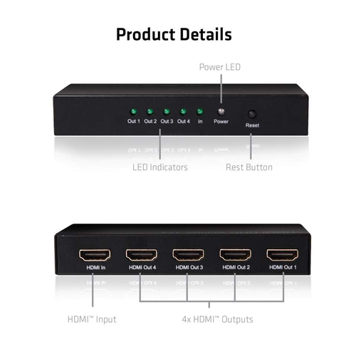 CLUB 3D HDMI 2.0 UHD Splitter 4 Ports — pilt 5