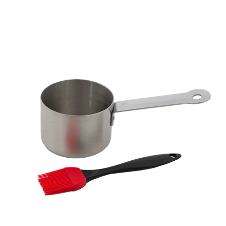 Barbecook Stainless steel saucepot with brush, 10.5 x 7.5 x 23 cm BC-ACC-7211