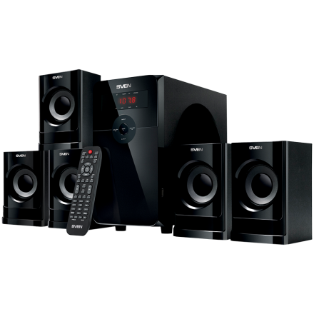 Speakers SVEN HT-201, black (80W, Bluetooth, FM, USB/SD, Display, RC unit)