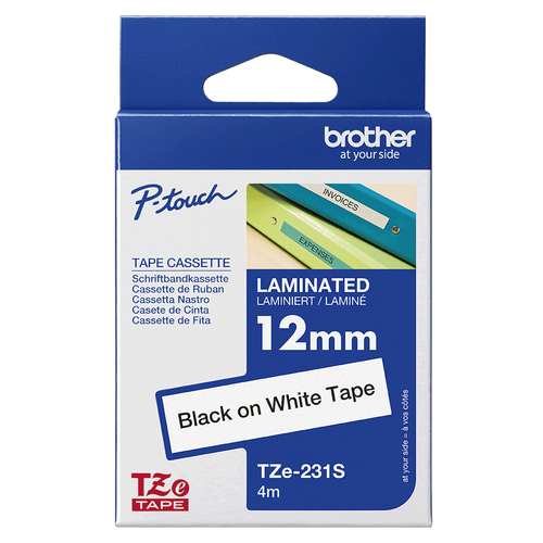 BROTHER TZE231S2 black/white 12mm 4m — pilt 4