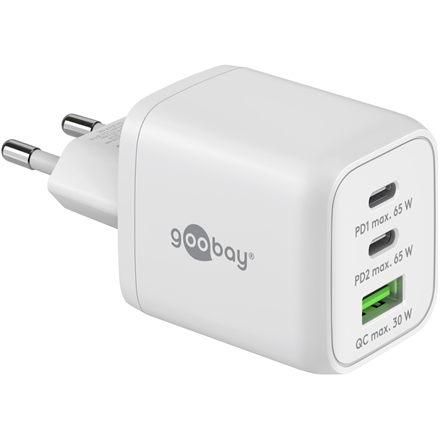 Goobay Goobay 65 W USB-C PD GaN Multiport Fast Charger Nano, White 64754
