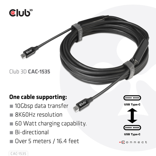 CLUB 3D USB-C Active Cable M/M 5m — pilt 5