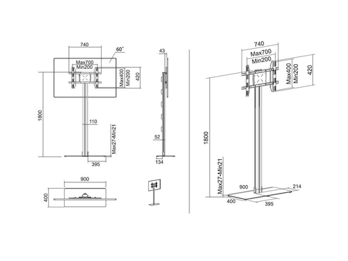 MB Display Stand 180 Single Floorbase — pilt 19