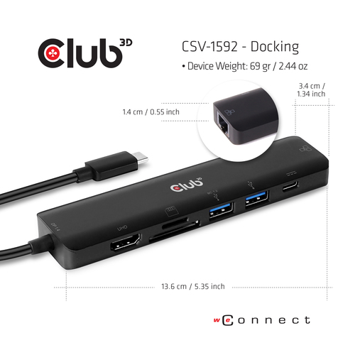 CLUB 3D USB TYPE C 7 IN 1 HUB TO HDMI 4K — pilt 4