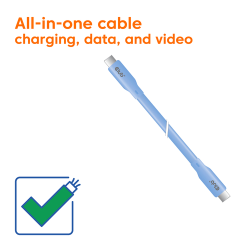 CLUB 3D USB4 type-C cable 4K60Hz 2m Blue — pilt 3