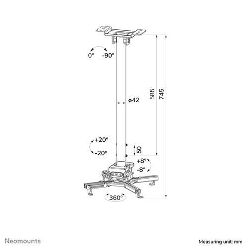 NEOMOUNTS Projector Ceiling Mount height — pilt 17