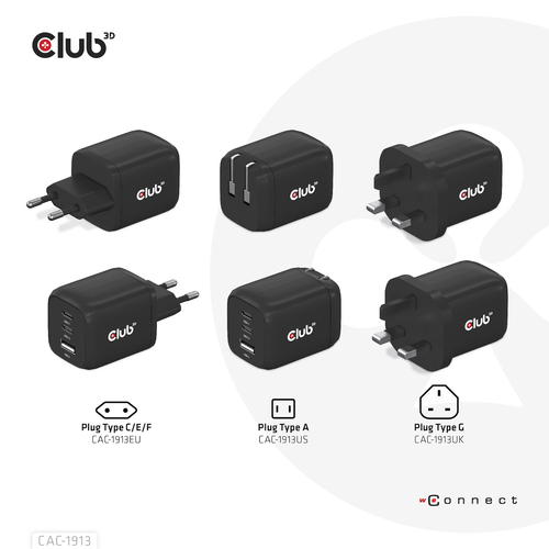 CLUB 3D Travel Charger 65W GAN Tech — pilt 4