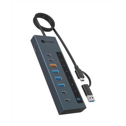 Raidsonic 9-in-1 hub with Power Delivery and Type-C/Type-A host connection | IB-HUB1743-CPD
