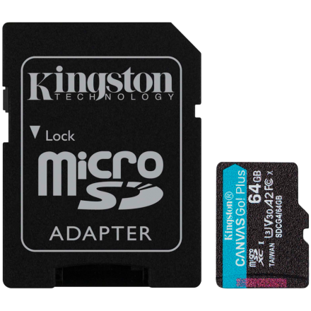 KINGSTON 64GB microSDXC Canvas + Adapter
