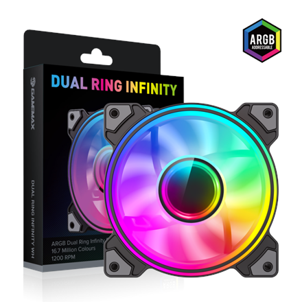 Gamemax Gamemax Case Fan DUAL RING INFINITY BK