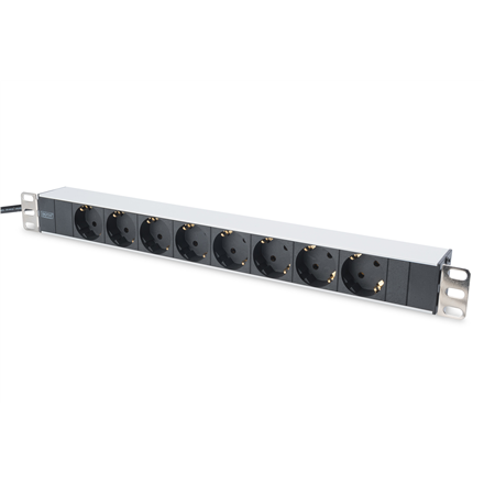 Digitus Aluminum outlet strip with 8 safety outlets DN-95401