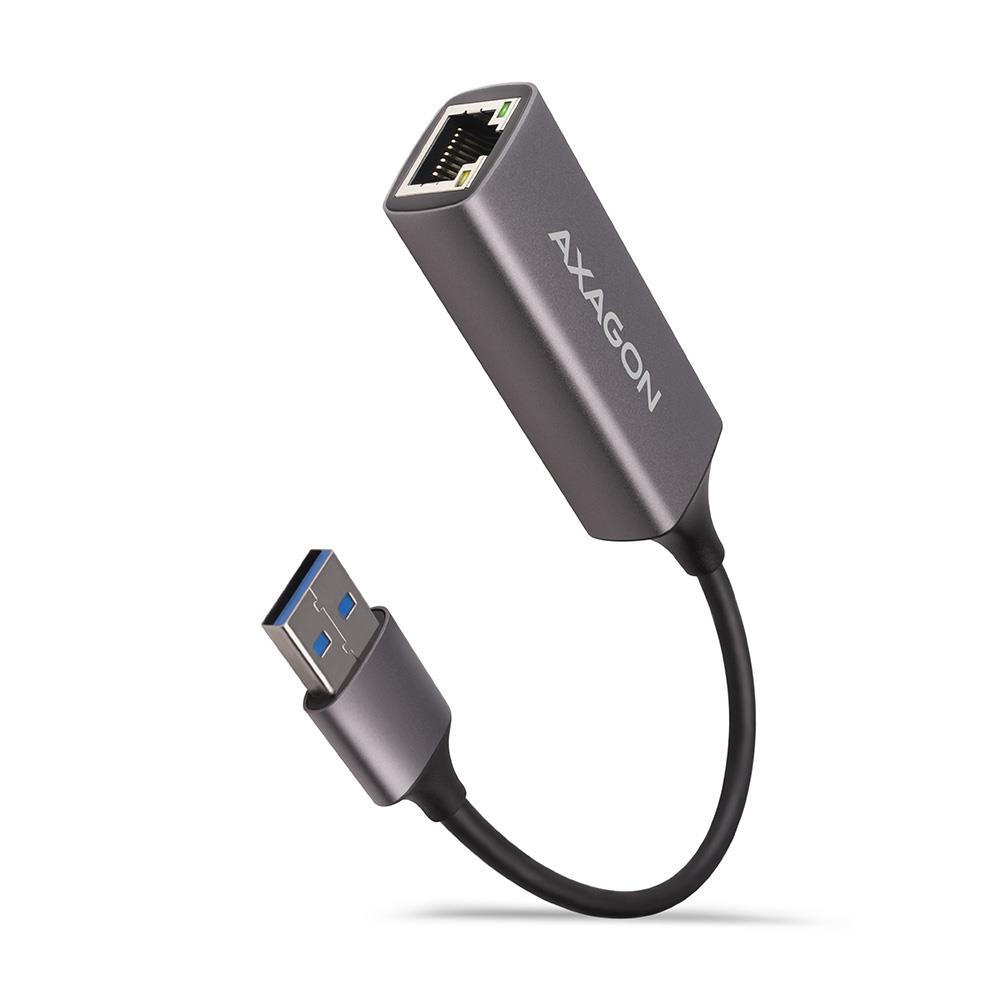AXAGON ADE-TR Type-A USB3.2 Gen 1 - Gigabit Ethernet 10/100/1000 Adapter, metal, titan grey