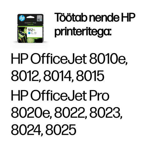 HP 912XL High Yield Cyan Ink — pilt 2