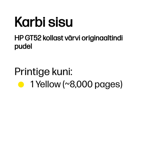 HP GT52 Original Ink Bottle Yellow — pilt 2