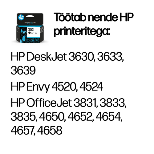 HP 302 ink cartridge black — pilt 2