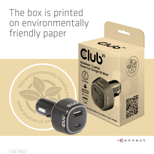 CLUB 3D Notebook Laptop Power Car Chrgr — pilt 10