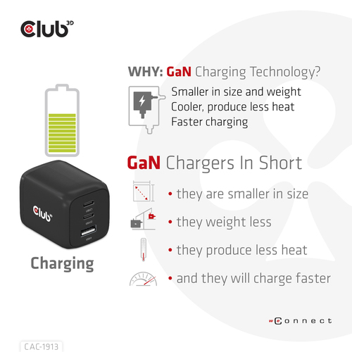 CLUB 3D Travel Charger 65W GAN Tech — pilt 8