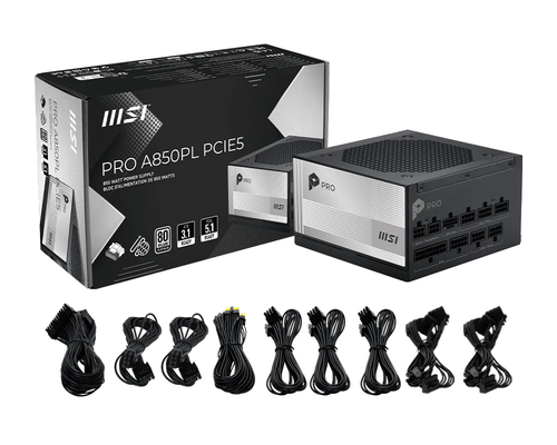 MSI PRO A850PL PCIE5 850W PLATINUM PSU — pilt 5