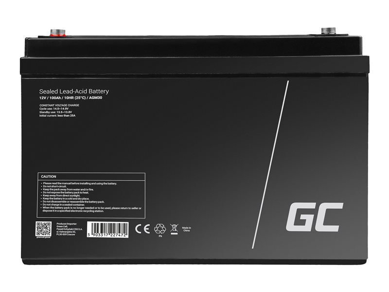 GREEN CELL Battery AGM 12V 100Ah